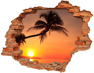 Hole wall sticker Sunset on a tropical beach