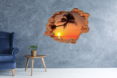 Hole wall sticker Sunset beach