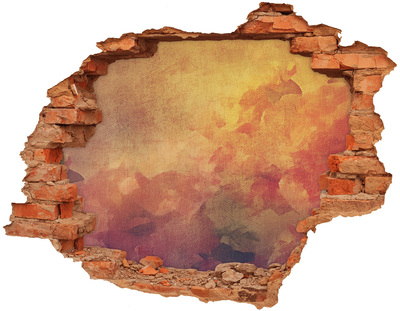 Hole wall sticker The burning sky beyond the walls