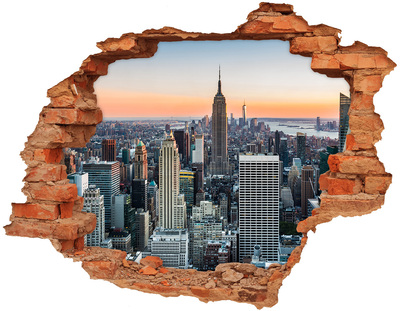 Hole in the wall decal New York at sunset