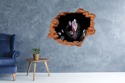 Hole wall sticker Orchid flower surrounded by stones