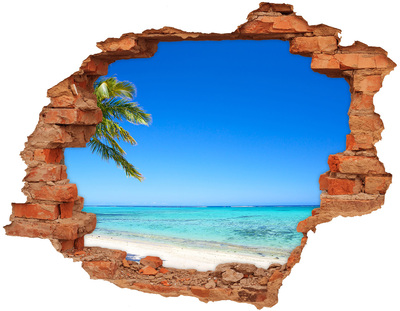 Hole in the wall decal Tropical beach