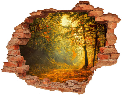 Hole in the wall sticker Golden autumn in the forest