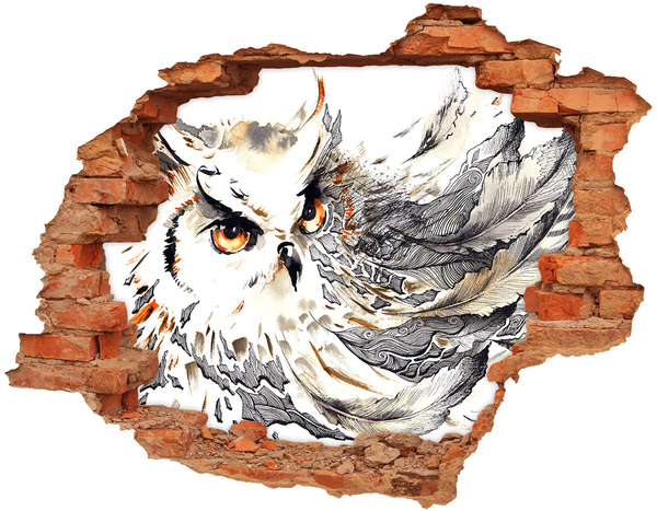 Hole in the wall decal An owl in flight