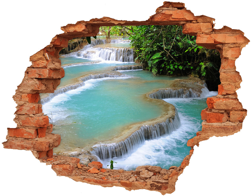 Hole in the wall decal Waterfall in the forest