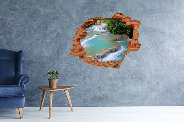Hole in the wall decal Waterfalls in a tropical paradise
