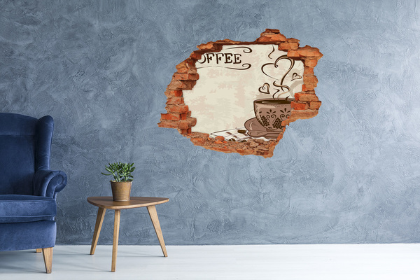 Hole in the wall sticker Aromatic coffee