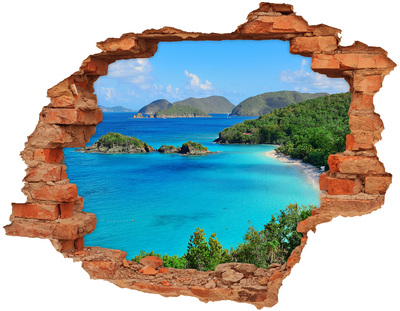 Hole in the wall sticker Tropical bay with turquoise water