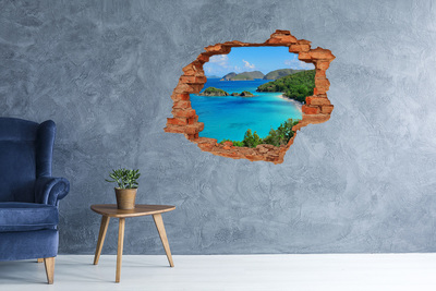 Hole in the wall sticker Tropical bay with turquoise water