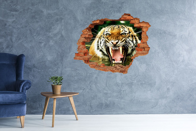 Hole in the wall decal Roaring tiger