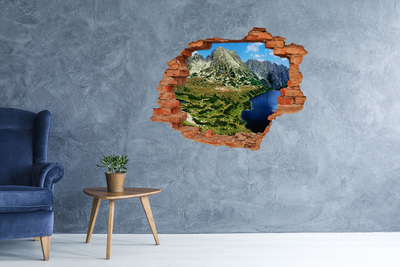 Hole in the wall decal Valley in the mountains