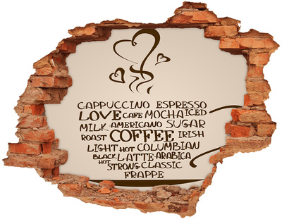 Hole in the wall decal Coffee oasis