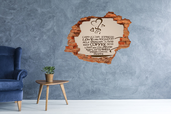 Hole in the wall decal Coffee oasis