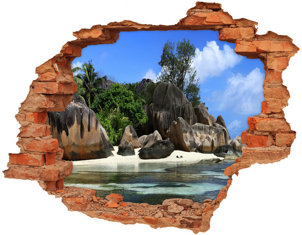Hole wall sticker Tropical island oasis