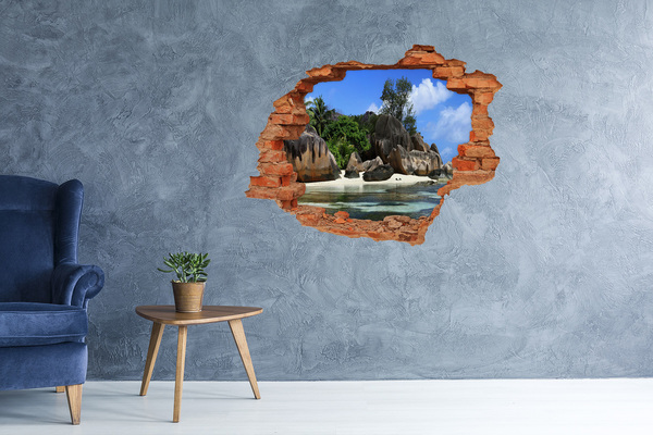 Hole wall sticker Tropical island oasis