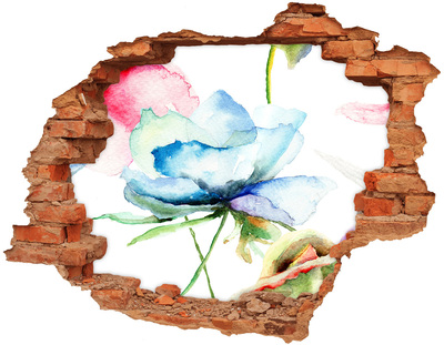 Hole in the wall decal A floral dream in concrete
