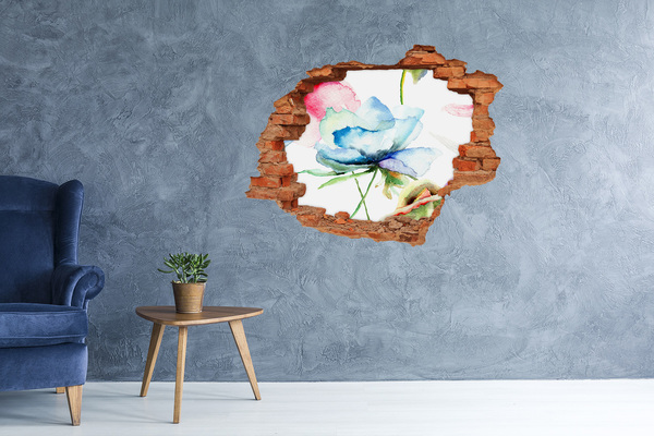 Hole in the wall decal A floral dream in concrete