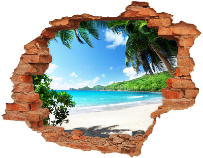 Hole wall sticker Caribbean Beach Through a Hole in the Wall