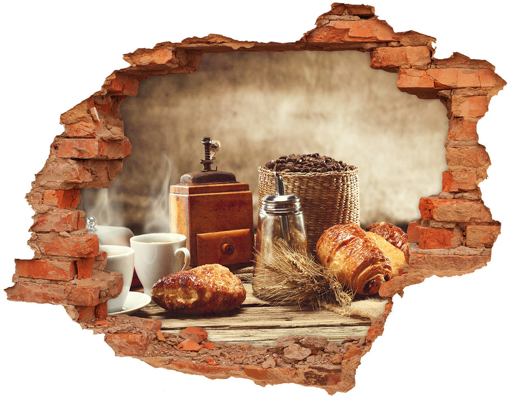 3D wall hole Breakfast