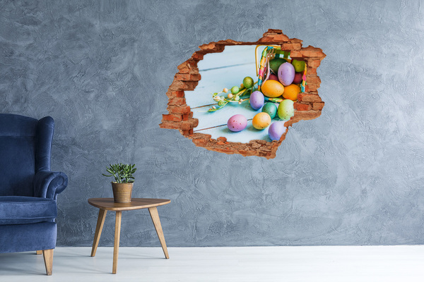 Hole wall sticker Easter eggs