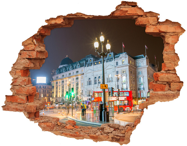 Hole wall sticker London street at night