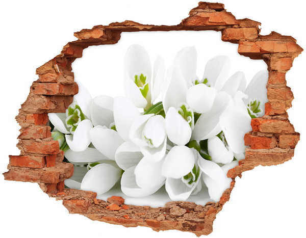Hole wall sticker Flowers in concrete