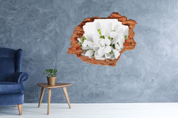 Hole wall sticker Flowers in concrete