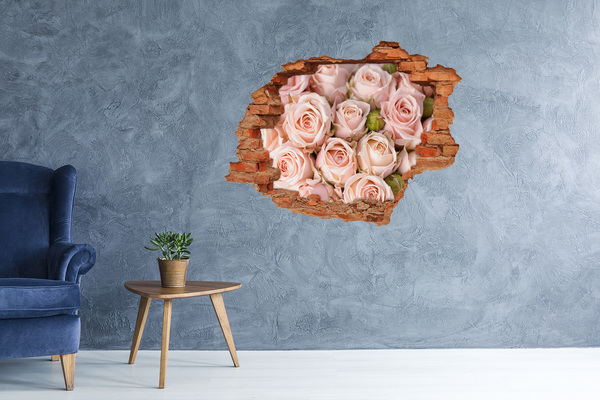 3D wall hole Roses in a Hole in the Wall