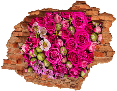 Hole wall sticker A floral explosion of roses