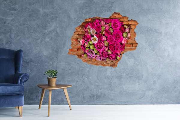 Hole wall sticker A floral explosion of roses