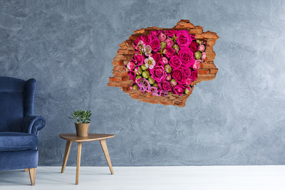 Hole wall sticker A floral explosion of roses