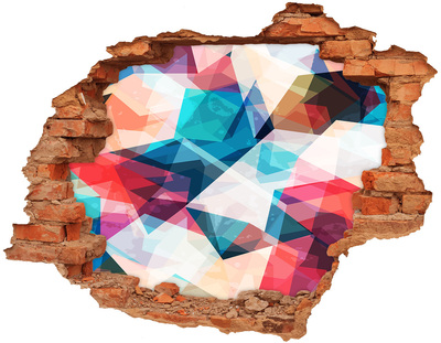 3D wall hole wallpaper Colorful crystal world