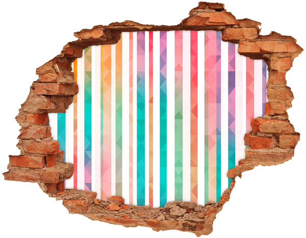 Hole in the wall sticker Rainbow stripes