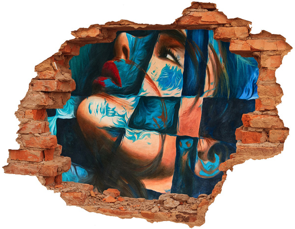 Hole wall sticker A body immersed in color