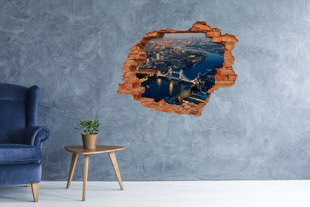 Hole in the wall sticker London from a bird's eye view