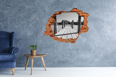 Hole in the wall decal Wooden pier