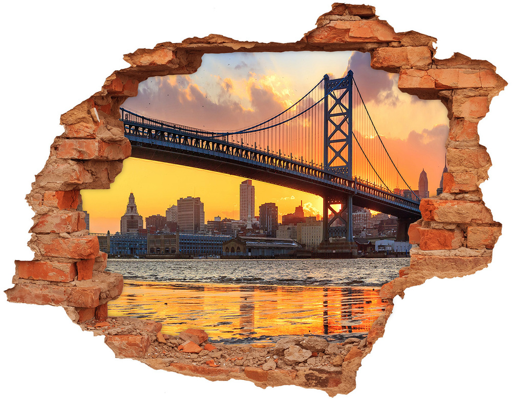 Hole in the wall sticker Philadelphia bridge