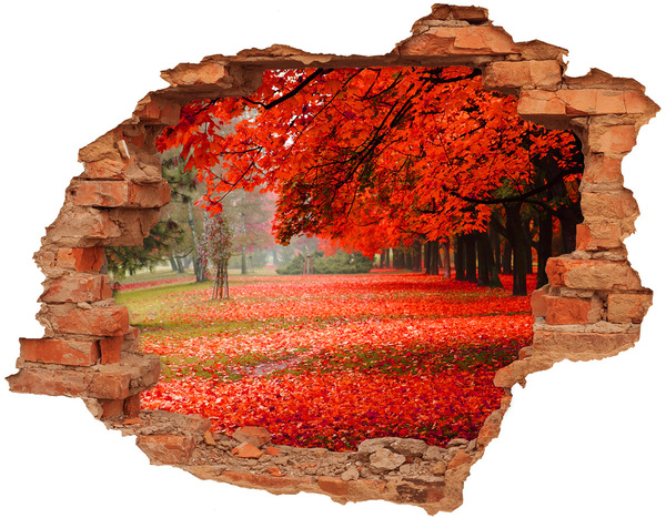 Hole in the wall sticker Autumn in the park