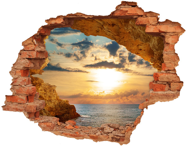 Hole in the wall sticker Sunset over the sea