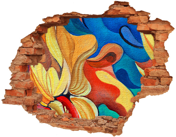 Hole in the wall decal Abstract flower