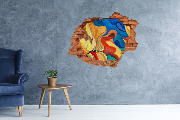 Hole in the wall decal A floral burst of color