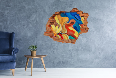 Hole in the wall decal A floral burst of color
