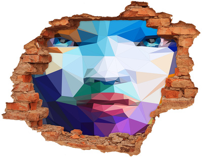 Hole in the wall decal A landscape in the colors of geometry