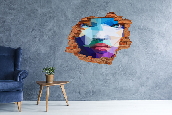 Hole in the wall decal A landscape in the colors of geometry