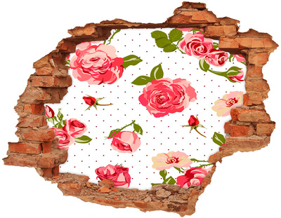 3D wall hole wallpaper Roses