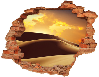 Hole wall sticker Desert landscape at sunset