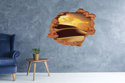 Hole wall sticker Desert landscape at sunset