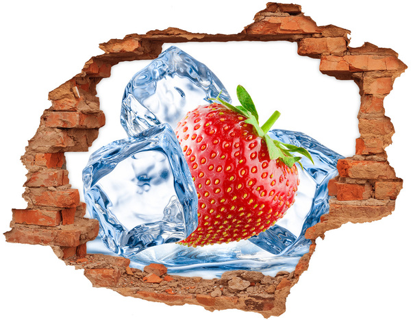 Hole in the wall sticker Juicy strawberry in ice