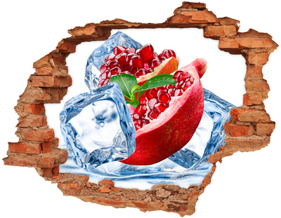 Hole wall sticker Juicy pomegranate fruit hole