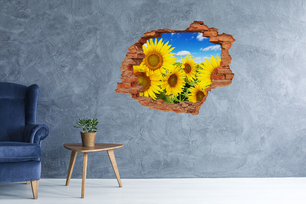 Hole in the wall decal A flower paradise with sunflowers